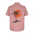 thumbnail image 5 of miqiqism Men Basic Tshirts Back Pattern Shirt Button Down Blouses Casual Plus Size Tee Shirts Trendy Loose Fashion Summer Outfits,01_Pink,XX-Large, 5 of 5
