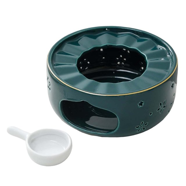 DOLITY Ceramic Teapot Holder Tealight Candle Warmer Blue