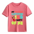 thumbnail image 7 of XAOFW Kid T-Shirt Boys 100 Days Of School Cute Letter Princool Youth Children Blend Short Sleeve Crew Neck Comfortable Stylish Holiday Vacation Tops, 7 of 7