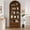 Walnut Color + Gold Handle, variant on Yeshouse 6-Tier 72" Wooden Arched Bookshelf, Open Display Cabinets with Bottom Drawer & Curved Door for Living, Dining, Kitchen
