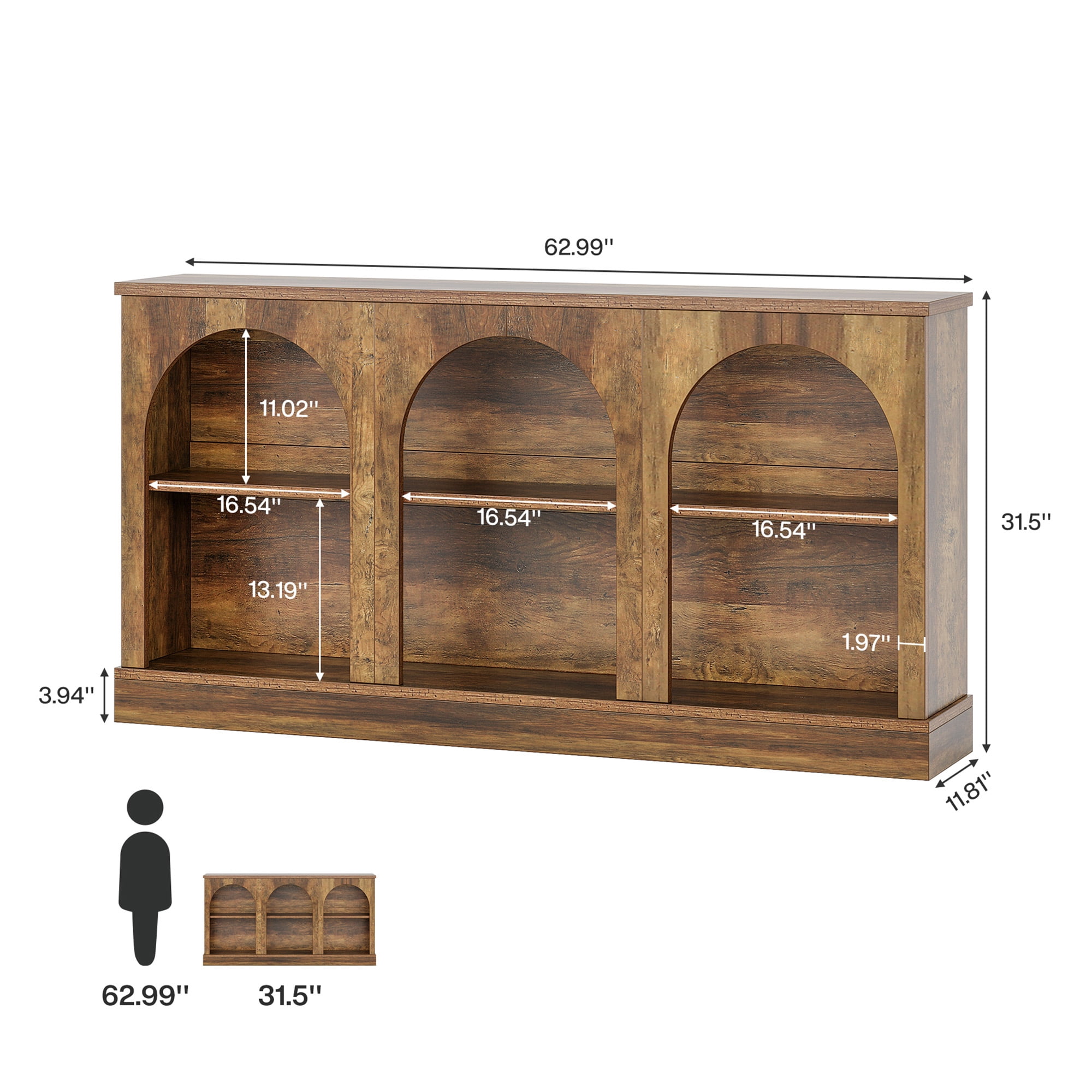 MAYEERTY Multi-Functional Farmhouse Entry Table, Versatile as Sofa Table, Hall Table & TV Stand
