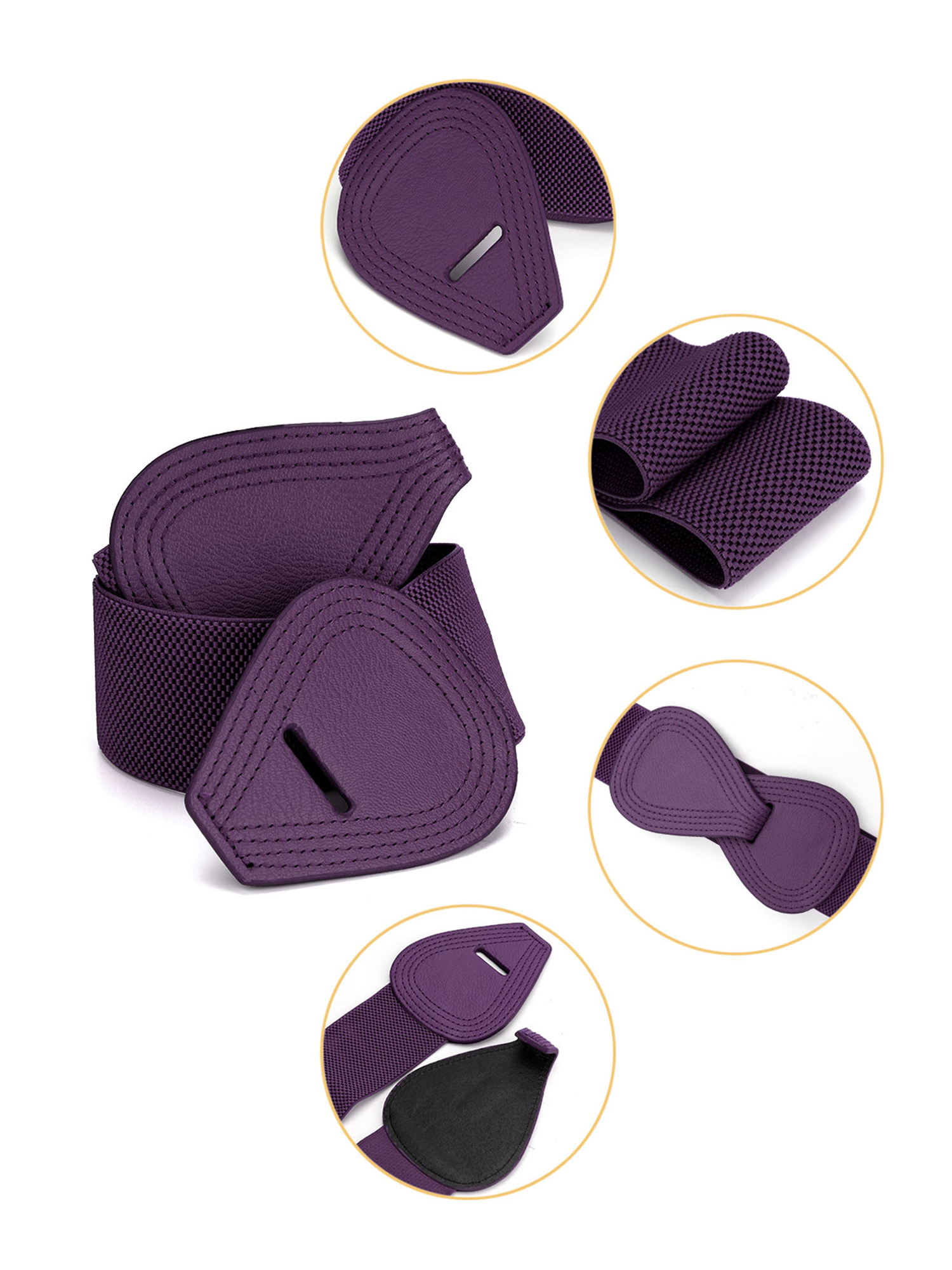 Women's Faux Leather Interlock Buckle Decorative Waist Belt