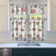 thumbnail image 3 of Pioneer Kitchen Curtains and Valance Set 36 Inch Tier Rose Spring Flower Blossom 3 Pieces Set Dining Room Small Curtain Drapes Cafe Curtains Valance for Home Decor Rod Pocket, 3 of 6