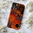 thumbnail image 5 of Surreal Orange & Black Phone Case, Mystic Cat Abstract Spiral Art Protective Cover for iPhone 17 16 15 14 13 12 11 Pro Plus Mini, 5 of 6