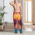 thumbnail image 2 of Hirioo Neon Sunset Cyberpunk Cityscape for Men's PJ Pajama Pants Sleep Pants Men's Home Trousers with Pockets,S-3XL-Small, 2 of 6