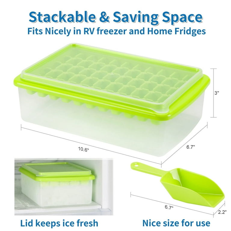 Ice Cube Tray With Lid and Bin, 55 Nugget mini Ice Tray