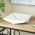 thumbnail image 2 of DecMode 10" x 10" White Marble Square Geometric Tray, 1-Piece, 2 of 9