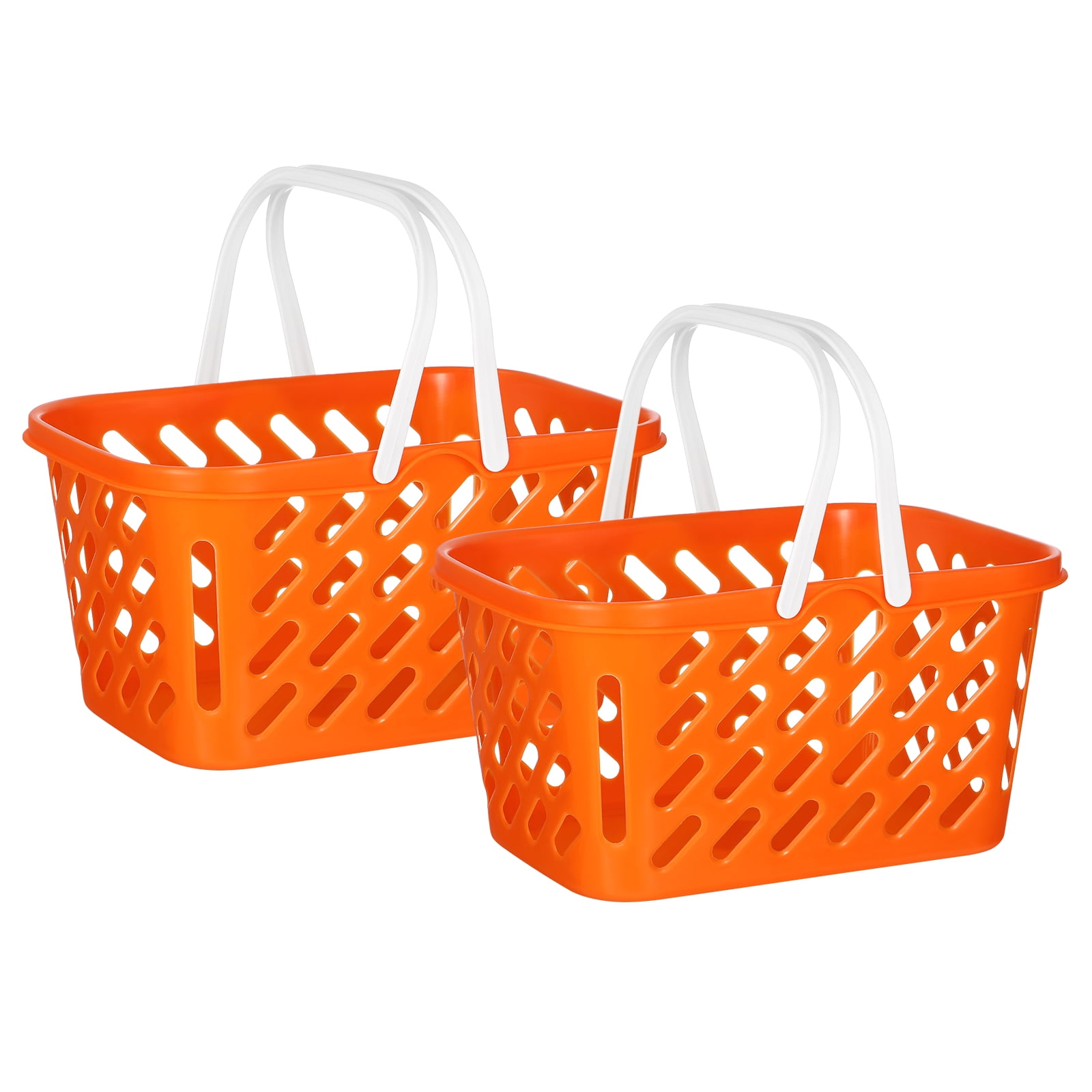 2pcs Portable Shopping Baskets Kids Play House Grocery Baskets Multipurpose Baskets Toys Storage