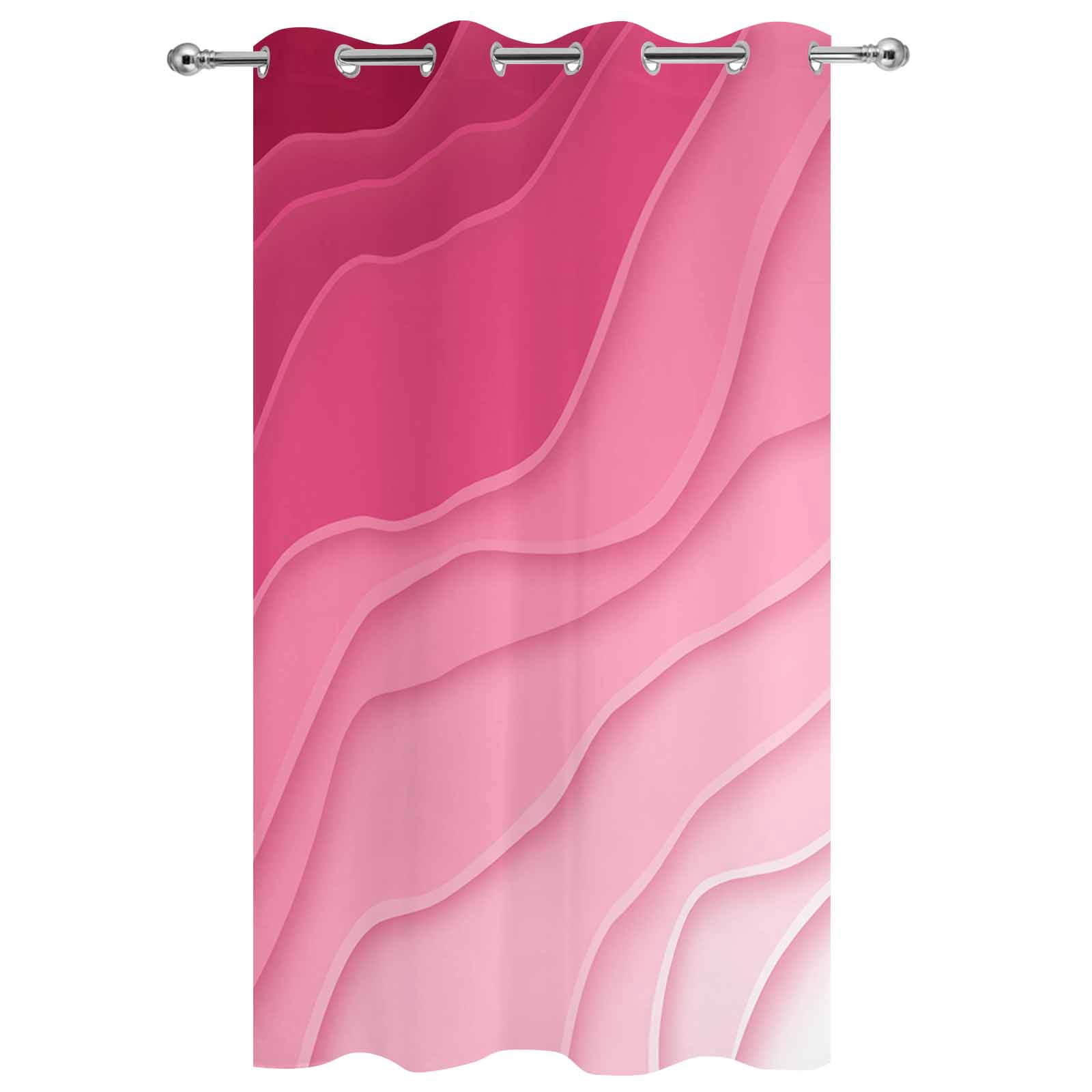 Outdoor Curtains for Patio Waterproof, Valentines Pink Ombre Windproof Pravicy Outside Porch Blackout Curtain, Modern Geometric Abstract Aesthetic Cream Sun Blocking Curtains for Cabana 54"x108"