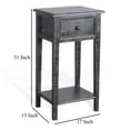 thumbnail image 5 of Rena Side End Table with 1 Drawer, 17 Inch Rustic Black Mahogany Wood, 5 of 5