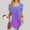 Purple, variant on Jacenvly Summer and Fall Tops for Women 2023 Trendy Soft and Durable Misses Stylish Printed Casual V-Neck Short Sleeve Loose T-Shirt Blouse Tops