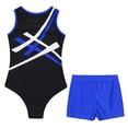thumbnail image 4 of Alvivi Kids Girls Gymnastics Sleeveless Leotard with Booty Shorts Ballet Dance Unitard Activewear Blue 8, 4 of 5