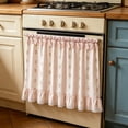 thumbnail image 7 of 30"x22" Oven Skirt Curtain for Kitchen Decor,Girlish Charm Lace Trim & 8 Ribbon Ties,Rustic Decorative Oven Door Curtain for Cottage Kitchen Decor, 7 of 7