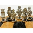 thumbnail image 3 of METAL Medieval Times Crusades Gold  Silver Busts Chess Set 18" Walnut Color Bd, 3 of 8