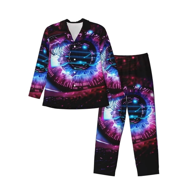 Balery v Pijama para Hombre de Dos Piezas con Manga Larga, Conjunto de Dormir y Descanso Suave con Bolsillos-Large