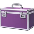 thumbnail image 1 of Locking Box with Portable Storage Case, 38x 22x 24cm, Childproof Medicine Organizer with Combination Lock, Lockbox for Important Documents & Meds, Secure Cash, ID Documents (PURPLE), 1 of 7