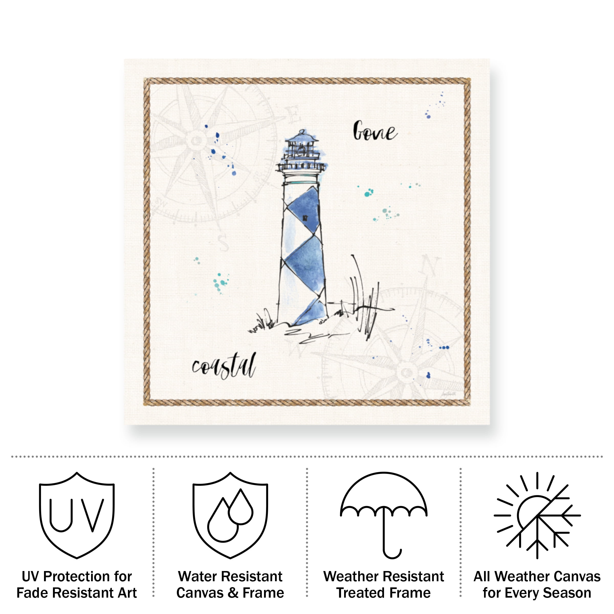 Anne Tavoletti 'Coastal Buoys IV Coastal' Outdoor Canvas