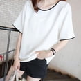 thumbnail image 3 of MesaSe Femmes Été Femmes Harajuku T-Shirt Manches Courtes Col Rond Décontracté Style Coréen Hauts T-Shirts, 3 of 5