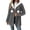 #1_Gray, variant on Women's Cable Knit Faux Fur Trim Hooded Cardigan - Pom-Pom Drawstring Warm Winter Fleece Jacket, Chunky Button-Up Fuzzy Outerwear