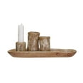 thumbnail image 4 of Creative Co-Op Stoneware Vases and Candle Holder on Tray, Brown, 4 of 4
