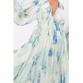 thumbnail image 3 of Women's Floral Bohemian Maxi Dress with Balloon Sleeves Tiered Smocked Drawstring 75% Polyester 25% Chiffon Elegant, 3 of 7