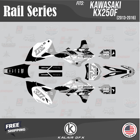 Kalair GFX Graphics Kit for Kawasaki KX250F (2013-2016) Rail Series