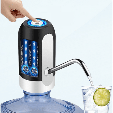 5 Gallon Water Dispenser, Electric Drinking Water Pump with Rechargeable, Portable Automatic Water Bottle Pump for Camping Kitchen Home Office - Black