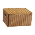thumbnail image 3 of Cesta de almacenamiento con tapa, contenedor de almacenamiento rectangular con asa, organizador resistente para cocina, dormitorio, baño y sala de M, 3 of 8
