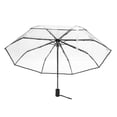 thumbnail image 2 of Automatic Open Close Transparent & Black Umbrella Windproof Compact for Women Men Sun & Rain Protection, 2 of 5