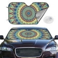 thumbnail image 2 of Balery Round Mandala1 Windshield Sun Shade, Car Front Window Sunshade Cover ,Automotive Interior Portected Blocks Uv Rays For Car Pickup Truck Suv Accessories- Medium, 2 of 7