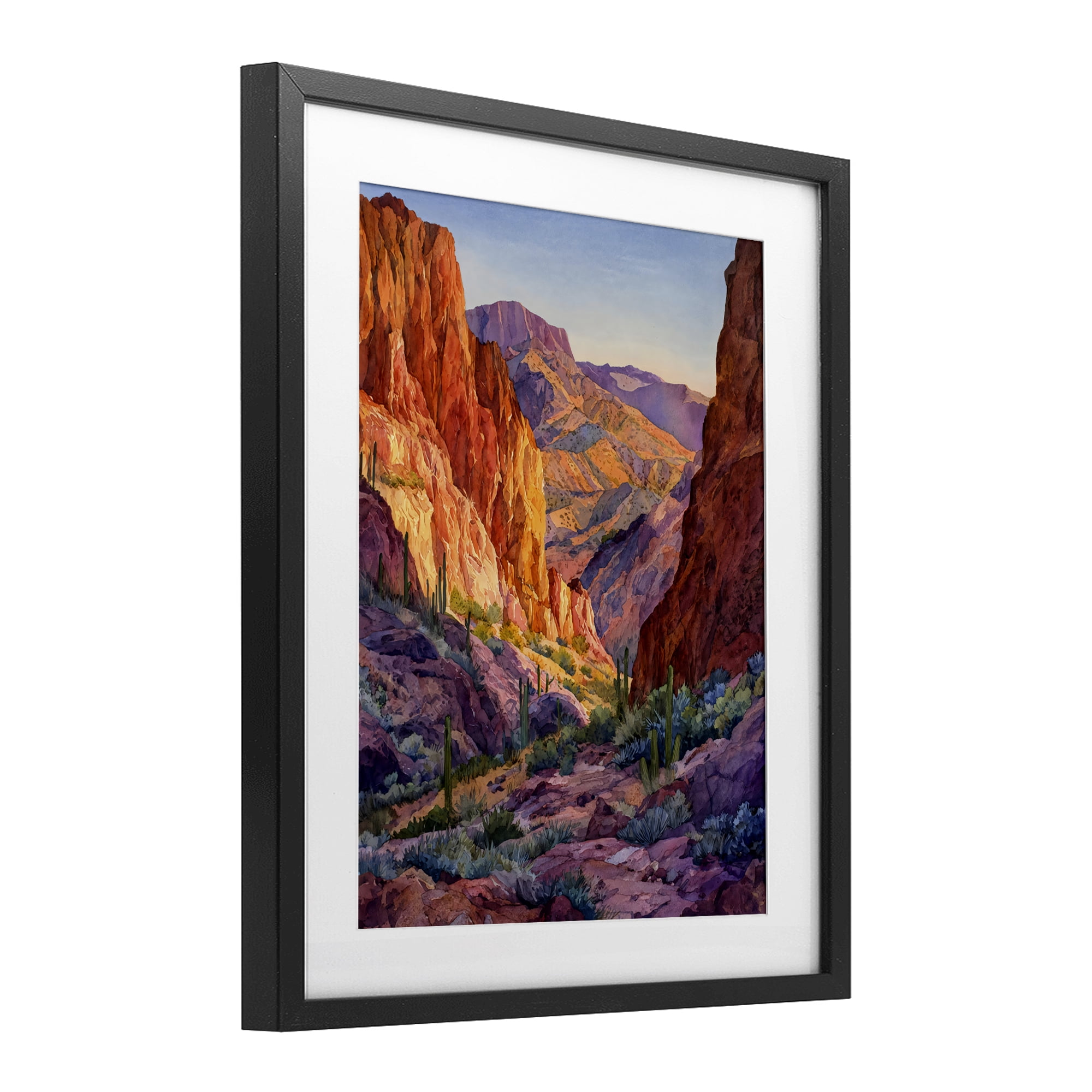 Stupell Industries Western Colors Canyon Black Framed Print Under Glass, design by Franklyn Gregory