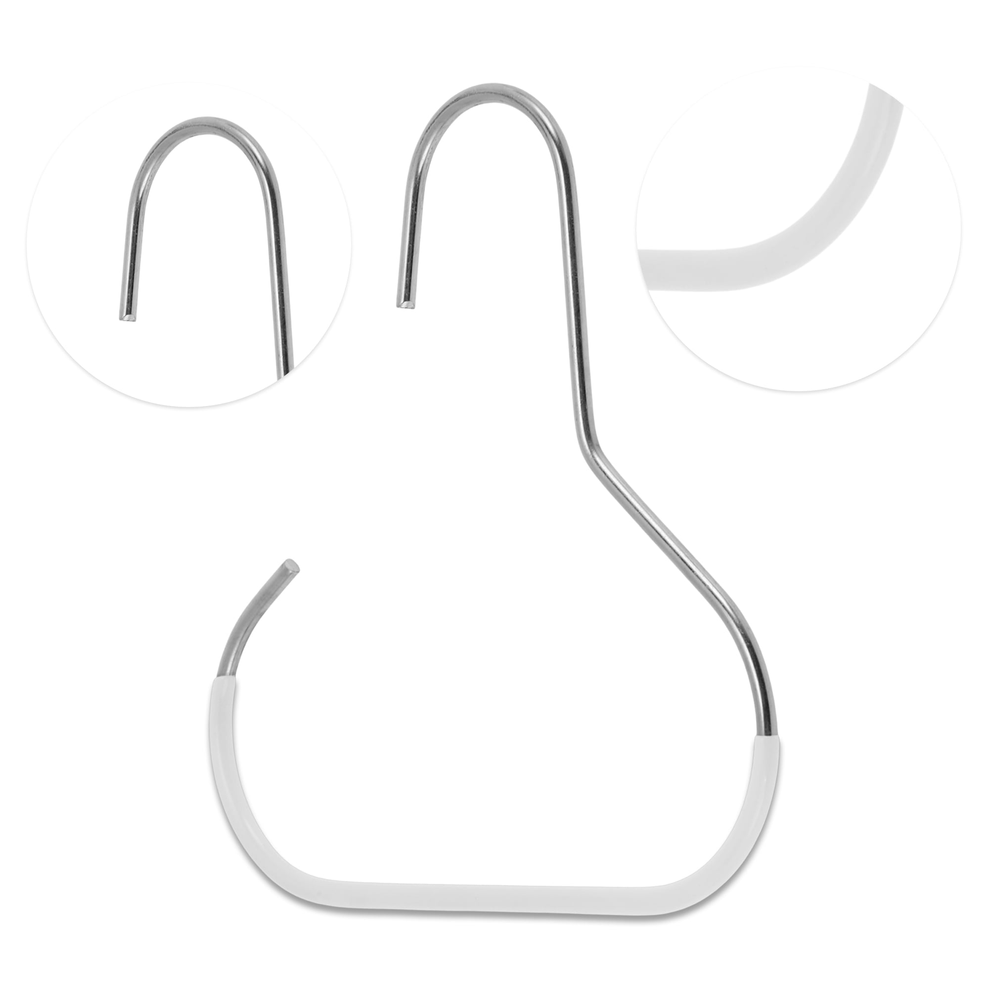 Unique Bargains 5Pcs Durable Arc Opening S-Shaped Hooks For Clothespins Jewelry White