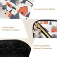 thumbnail image 5 of FORMRS Makeup Bag Travel Cosmetic Organizer for Women Fold Flat Zipper Pouch with Handle, Blue Snow Houses, 5 of 8