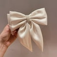 thumbnail image 5 of Hair Bows for Women, Big Bow Hair Clips for Girls, Silky Satin Hair Bows Clips Oversized Long Tail, Large Hair Barrettes Cute Aesthetic Hair Accessories, Metal Bow Hair Clips Neutral Color, 5 of 7