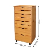 Adeptus Original Roll Cart, Solid Wood, 6+2 Drawer Extra Wide Roll Cart, Med Pine