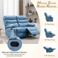 thumbnail image 4 of xijiaus Home Theater Seating Double Reclining Loveseat with 2 Side Pockets, Blue, 4 of 8