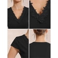 thumbnail image 5 of DARING DIVA Women's V Neck Lace Trim Bodysuit Small Black, 5 of 7