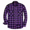 thumbnail image 5 of HCNTES Plaid Mens Flannel Shirts Long Sleeve Shirts for Men Casual Button Down Big and Tall Button Up Shirt(L01-Purple,XL), 5 of 8