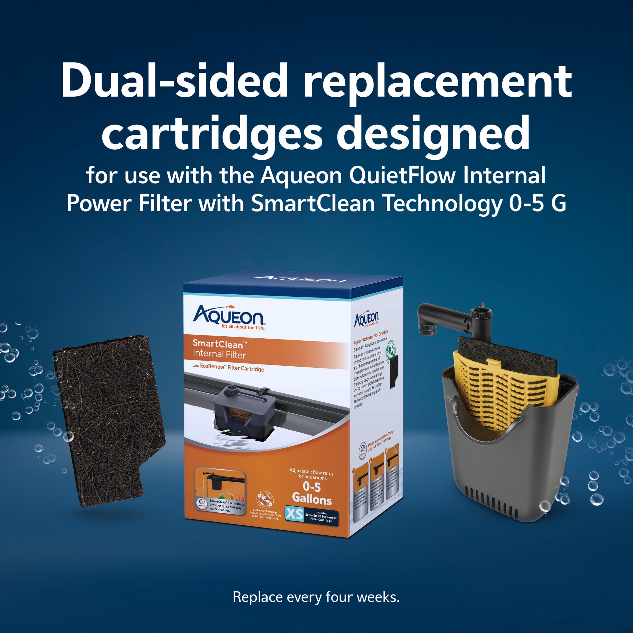 (3 pack) Aqueon EcoRenew Replacement Filter Cartridges Extra Small Extra Small, 3-Pack