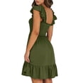 thumbnail image 5 of UVN Summer Dresses for Women Casual Sleeveless Square Neck Midi Dress Ruffle Backless Swing Flowy Tiered Dress, 5 of 9