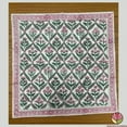 thumbnail image 2 of New Era Creation Watermelon Pink, Artichoke and Seaweed Green Indian Floral Hand Block Print Cotton Cloth Napkins Wedding Christmas Events Home Party Gift, 2 of 4