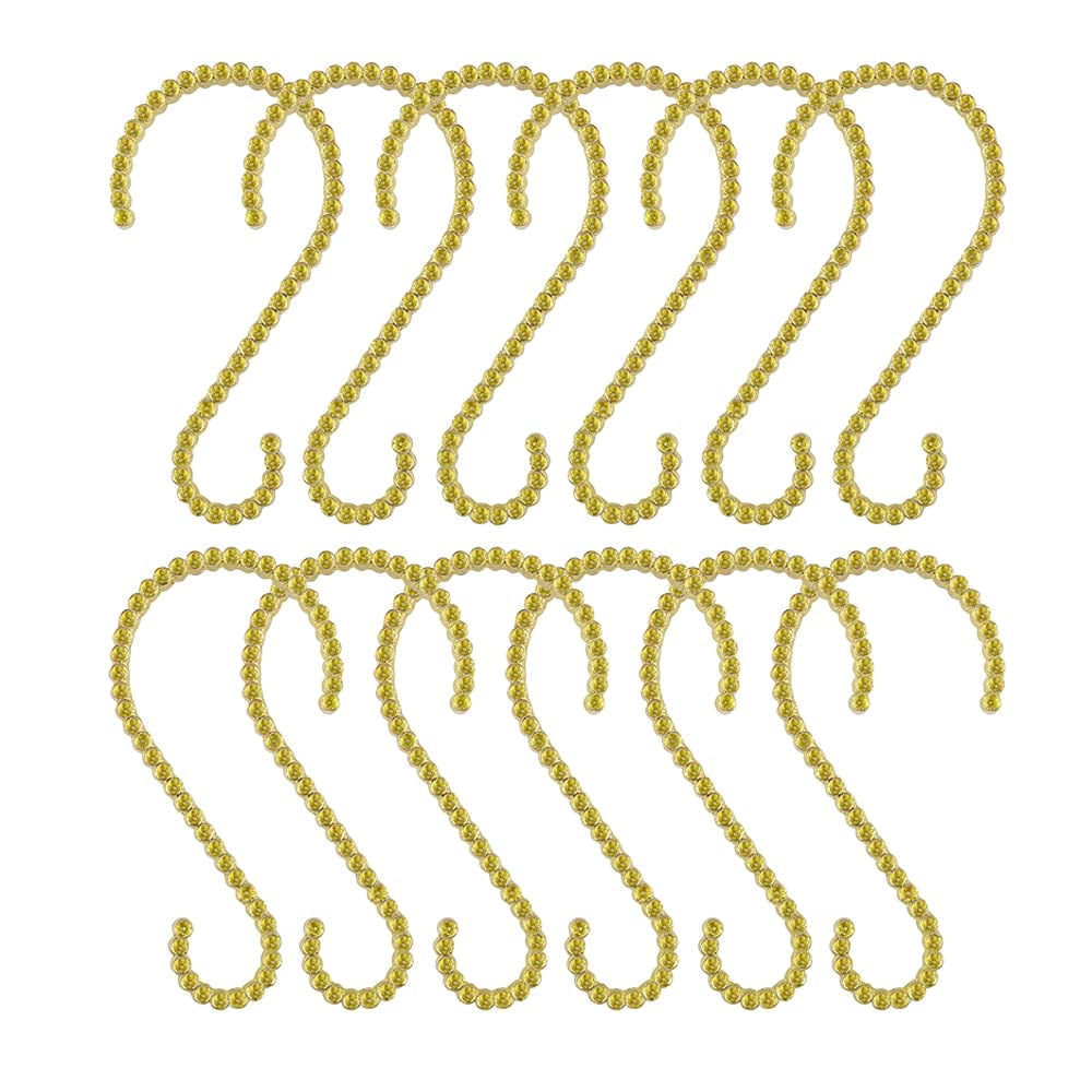 Utopia Alley Shower Rings, Shower Curtain Rings for Bathroom, Rustproof Zinc Shower Curtain Hooks Rings, S Shaped Hooks for Shower Curtains, Set of 12, Gold