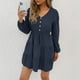 thumbnail image 2 of Women Dress, Solid Color Casual Long Sleeved Comfortable Dress Breathable Polyester Fiber Cotton For Dating ANGGREK Otros, 2 of 6