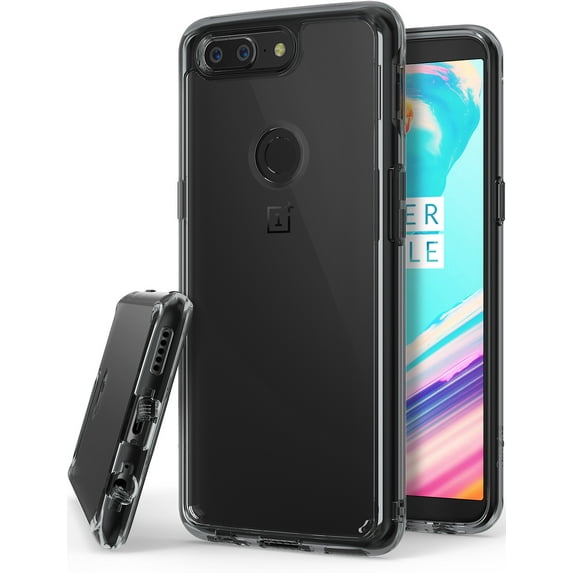 Ringke Fusion Case Compatible with OnePlus 5T, Transparent PC Back TPU Bumper Drop Protection Phone Cover - Smoke Black