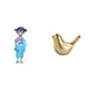 thumbnail image 1 of Figura de muñeca geisha kabuki asiática con estatua de pájaro dorado. Escultura moderna de animal con kimono japonés para decoración de dormitorio, sa, 1 of 8