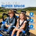 thumbnail image 4 of 24V 2 Seater Ride on Toys for Kids, Powered Ride on Car with Remote Control, 4 Wheel Suspension, Bluetooth, Music, LED, Dual 200W Motors, Soft Start, Electric Car for Big Kids Girls Boys 3-8, Blue, 4 of 10