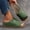 Green, variant on Wide-Strap Wedge Soft Sole Slides Non-slip Breathable Comfort Summer Work Footwear Gray 39