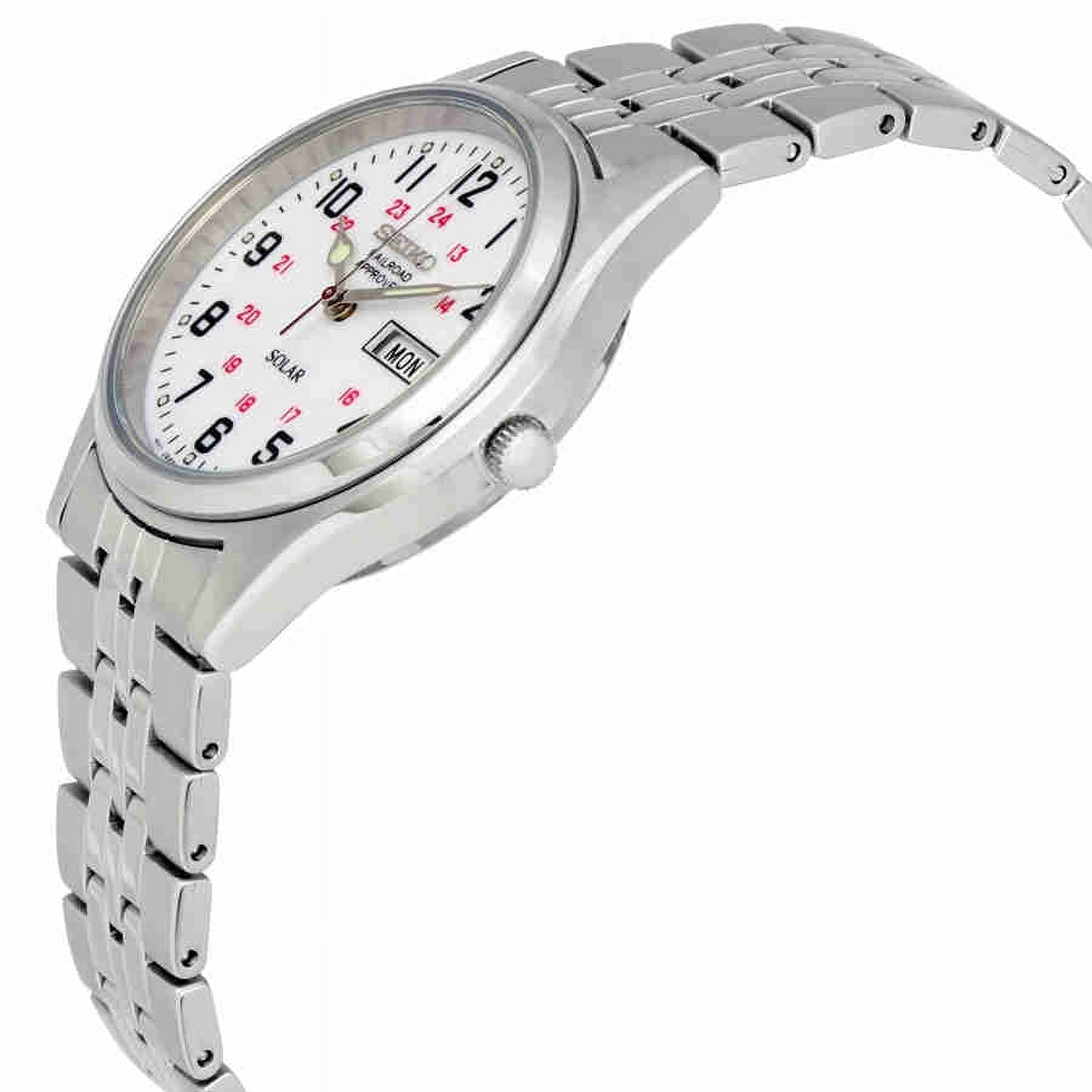 Seiko Men s Solar Stainless Watch Stainless Bracelet White