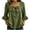 Army Green, variant on 3/4 Sleeve Womens Tops, Square Neck Bow Front Blouse, Ruffle Flare Sleeve Solid Plus Size Fall Tops for Women