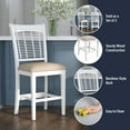 thumbnail image 6 of Bayberry Non-Swivel Wood Counter Stool in White Finish - Set of 2, 6 of 14